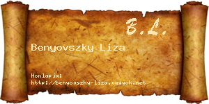 Benyovszky Liza névjegykártya